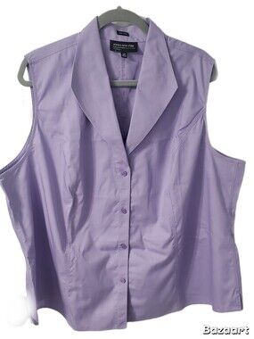 Jones New York, Collection Platinum Woman Sleeveless Lavender Blouse, 22W